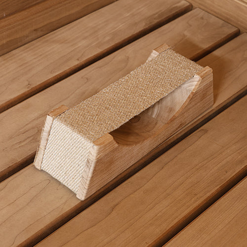 PROSAUNAS Ergo Wooden Sauna Headrest with Cloth Neck Support