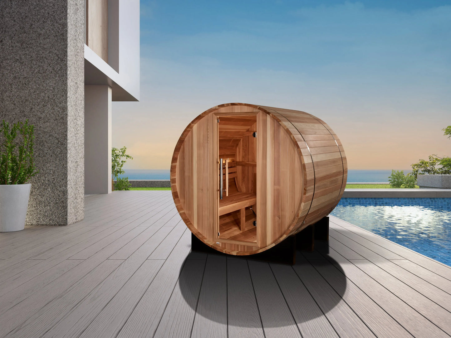 Golden Designs "St. Moritz" 2 Person Barrel Traditional Sauna (GDI-B002-01) Golden Designs Inc (NA)
