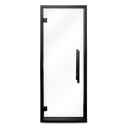 PROSAUNAS Prehung Clear Glass Sauna Door 24 x 73 in Black Alder Frame