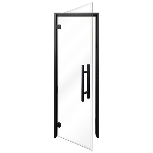 PROSAUNAS Prehung Clear Glass Sauna Door 24 x 81 in Black Alder