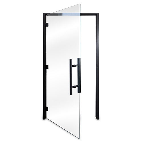 PROSAUNAS Prehung ADA Clear Glass Sauna Door 36 x 81 in Black Alder