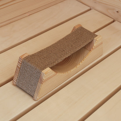 PROSAUNAS Ergo Wooden Sauna Headrest with Cloth Neck Support
