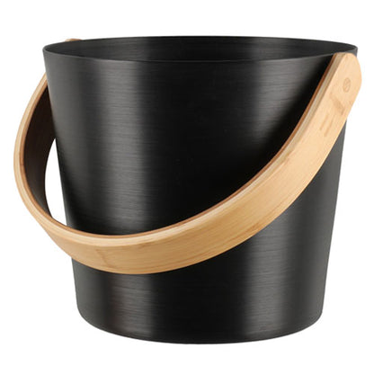 Rento Sauna Bucket Aluminum with Thermo Bamboo Curved Handle