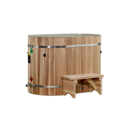 DCT Oval Barrel Tub (50-P) Pacific Cedar - 3/4 IN-OUT without Motor (DCT-BO-50-PLPC-34) Dynamic Cold Therapy