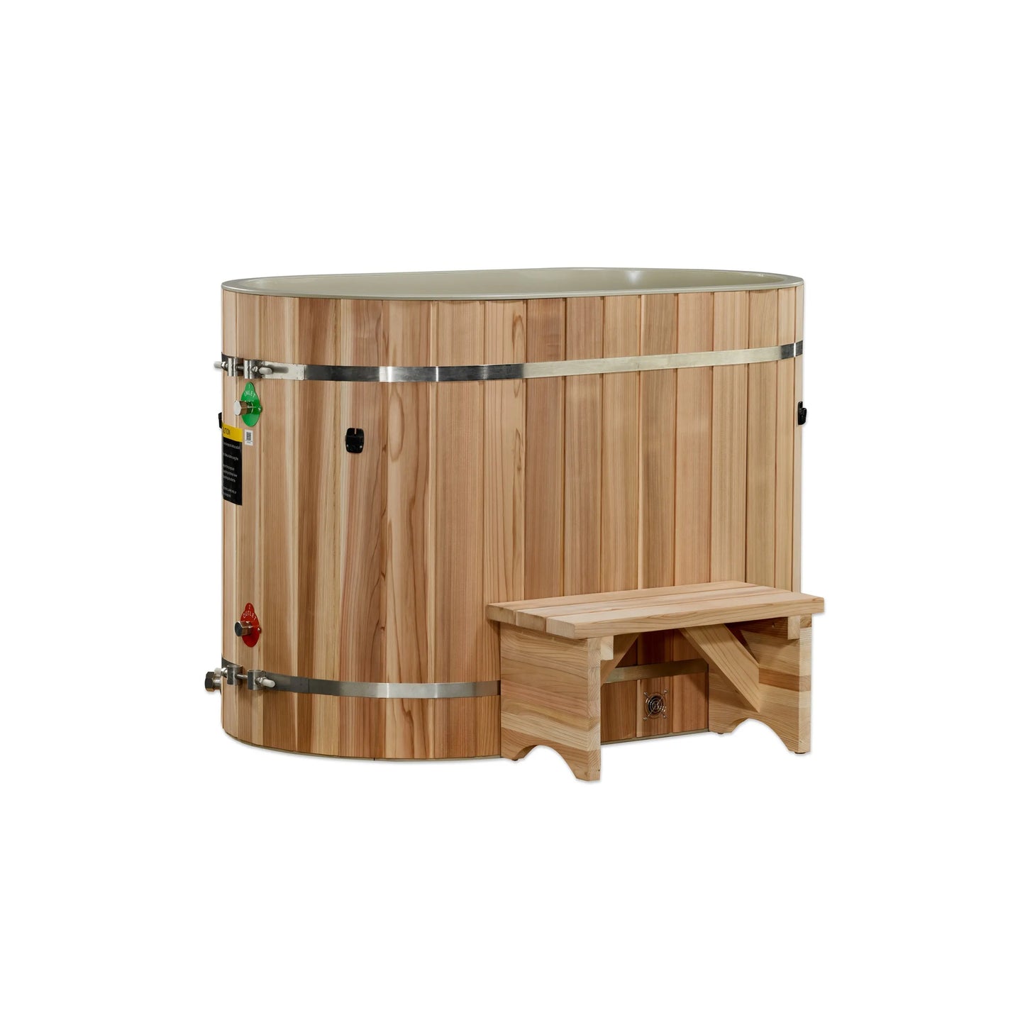 DCT Oval Barrel Tub (50-P) Pacific Cedar - 3/4 IN-OUT without Motor (DCT-BO-50-PLPC-34) Dynamic Cold Therapy