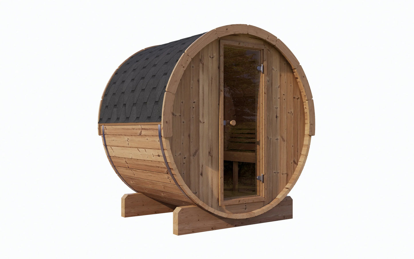 SaunaLife Model E6 Sauna Barrel (ERGO-Series Backyard Sauna Barrel 59"x81", 3-person) SaunaLife