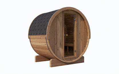 SaunaLife Model E6 Sauna Barrel (ERGO-Series Backyard Sauna Barrel 59"x81", 3-person) SaunaLife
