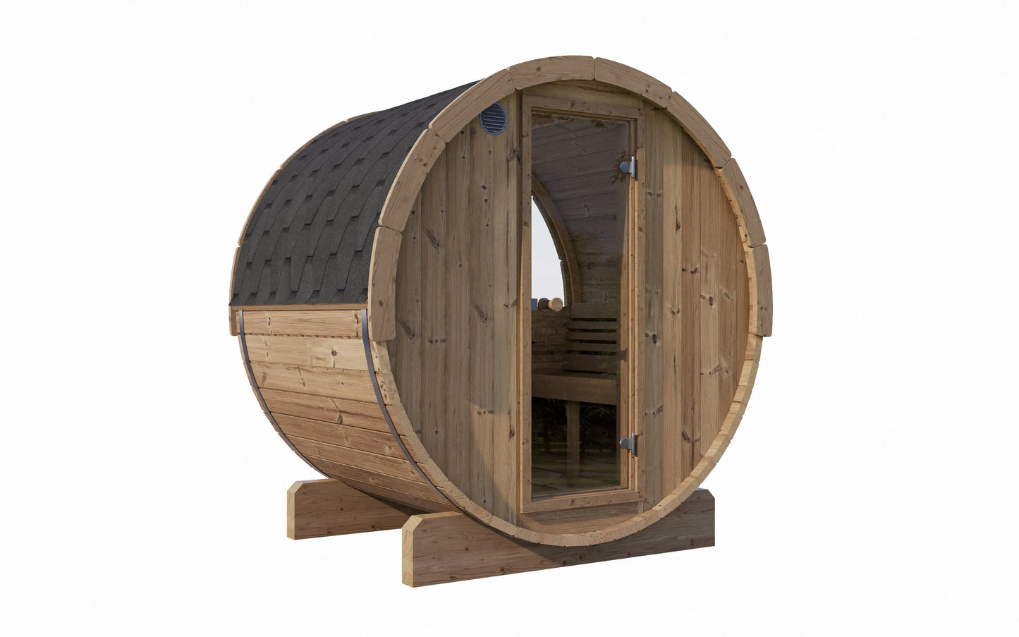 SaunaLife Model E6W Sauna Barrel-Window (ERGO Series Sauna Barrel 59"D x 81"H [Diameter] Rear Window) SaunaLife