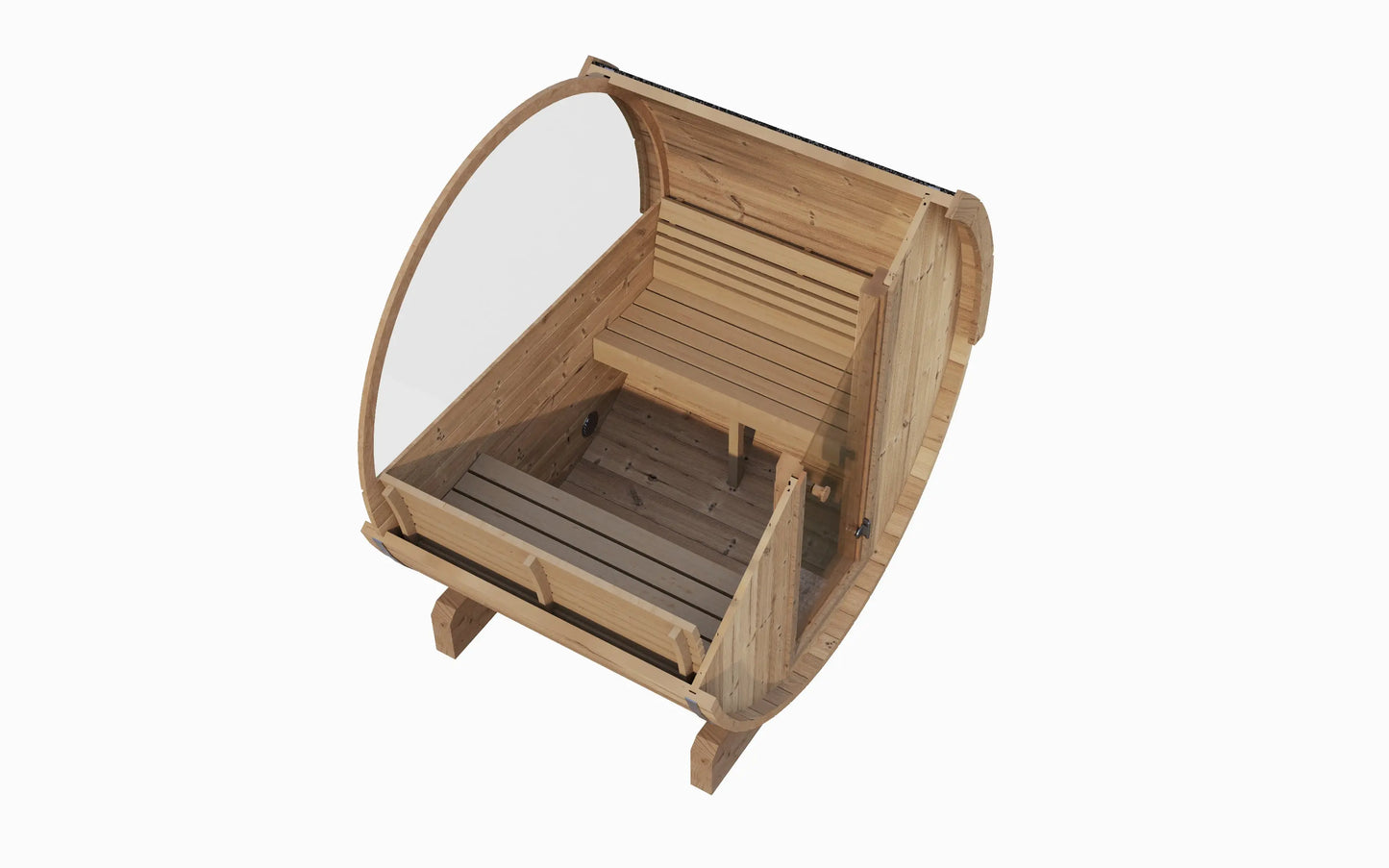 SaunaLife Model E6W Sauna Barrel-Window (ERGO Series Sauna Barrel 59"D x 81"H [Diameter] Rear Window) SaunaLife
