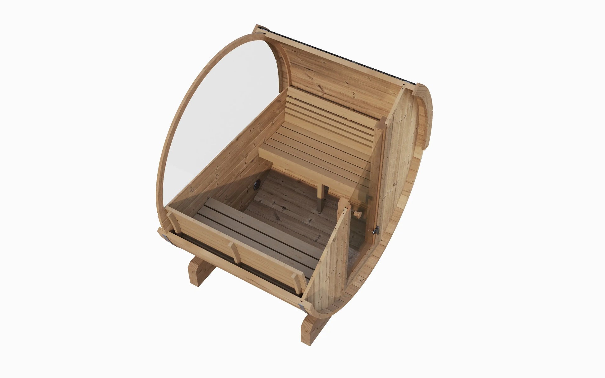 SaunaLife Model E6W Sauna Barrel-Window (ERGO Series Sauna Barrel 59"D x 81"H [Diameter] Rear Window) SaunaLife