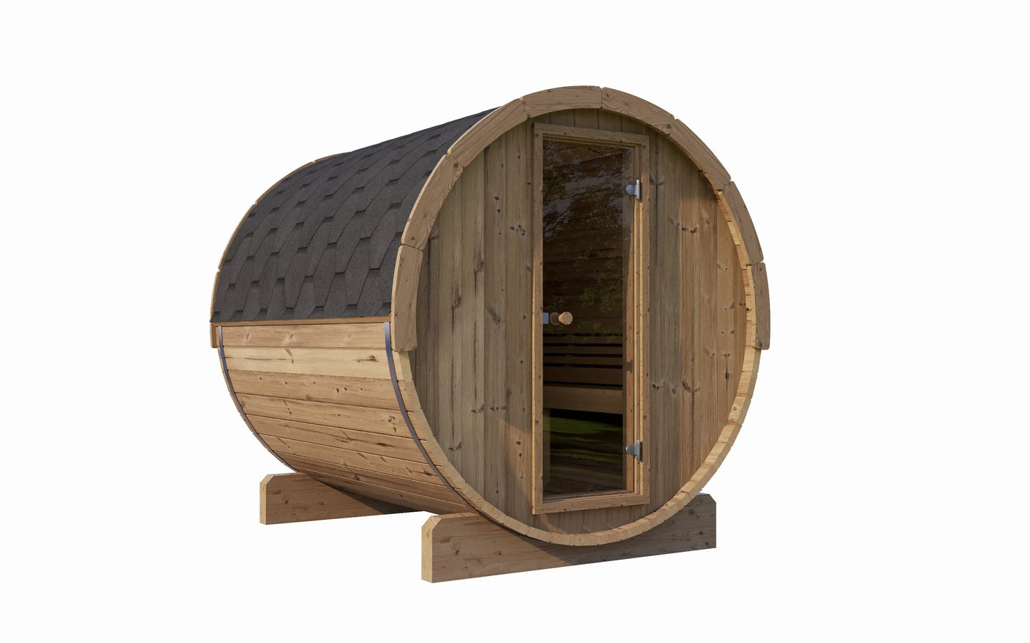 SaunaLife Model E8 Sauna Barrel (ERGO Series 6-Person Sauna Barrel 87"L x 81"D) SaunaLife
