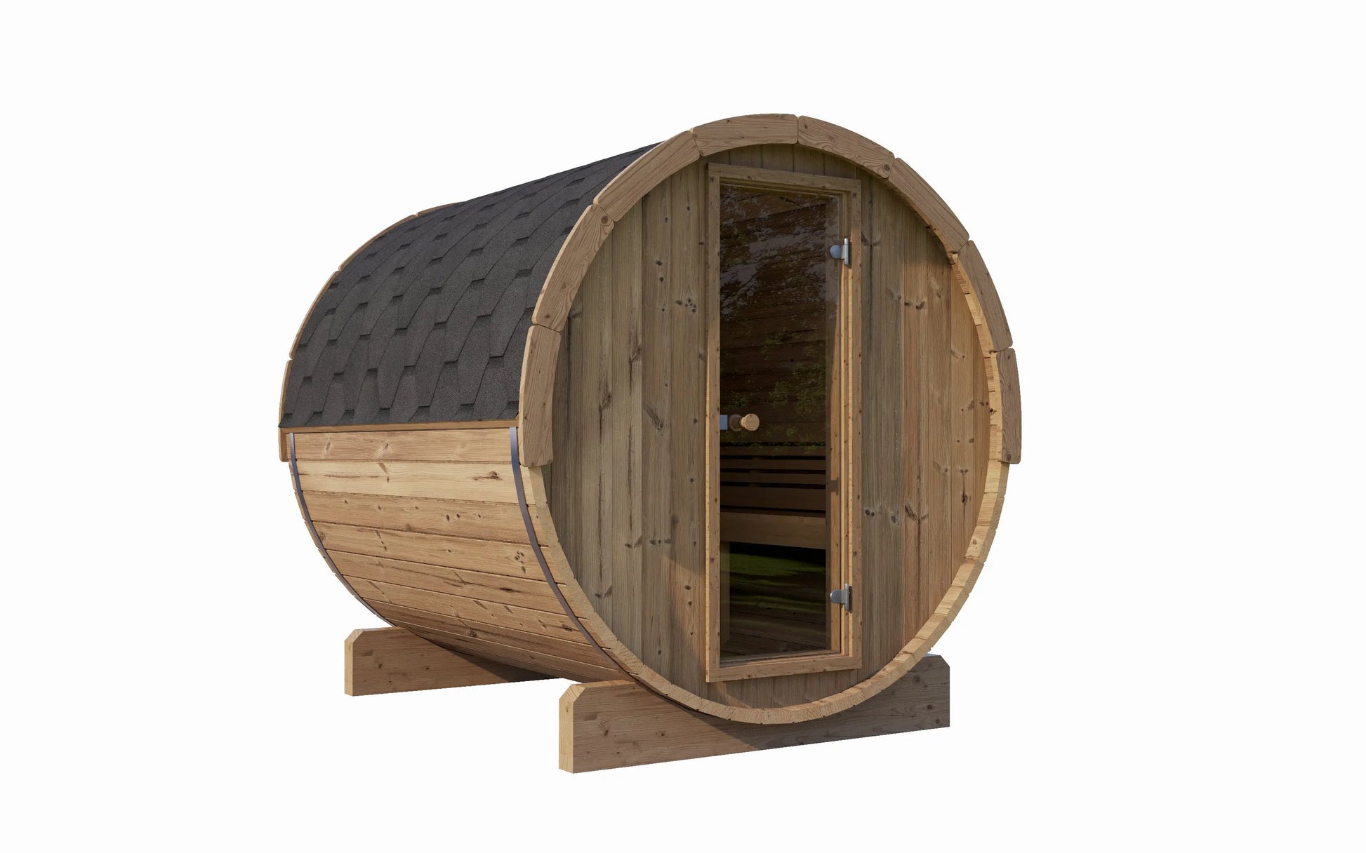 SaunaLife Model E8 Sauna Barrel (ERGO Series 6-Person Sauna Barrel 87"L x 81"D) SaunaLife