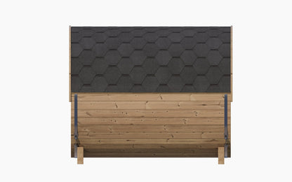 SaunaLife Model E8G Sauna Barrel Glass Front (ERGO Series Sauna Barrel 87"D x 81"H, 6-Person, Glass Front) SaunaLife
