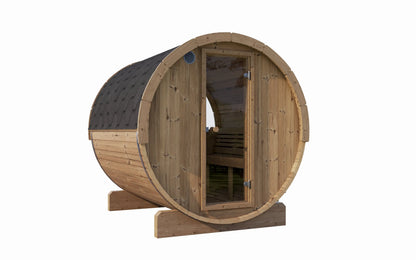 SaunaLife Model E8W Sauna Barrel-Window (ERGO Series Sauna Barrel 87"D x 81"H [Diameter] Rear Window) SaunaLife