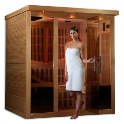 Golden Designs "Monaco" 6-Person PureTech™ Near Zero EMF FAR Infrared Sauna (GDI-6996-01) Golden Designs Inc (NA)