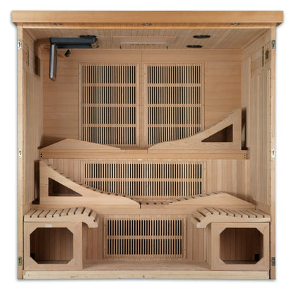 Golden Designs "Monaco" 6-Person PureTech™ Near Zero EMF FAR Infrared Sauna (GDI-6996-01) Golden Designs Inc (NA)