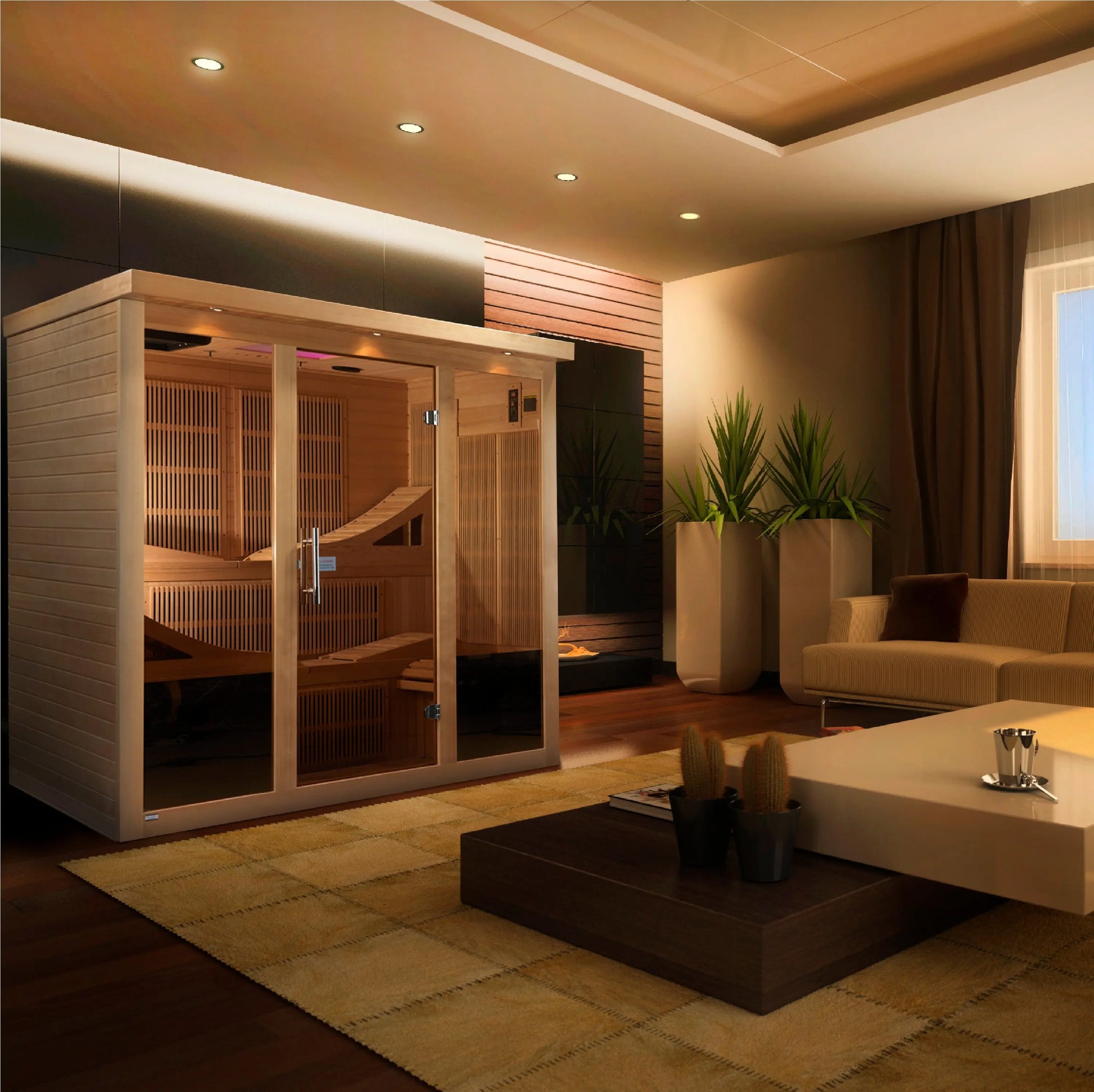 Golden Designs "Monaco" 6-Person PureTech™ Near Zero EMF FAR Infrared Sauna (GDI-6996-01) Golden Designs Inc (NA)