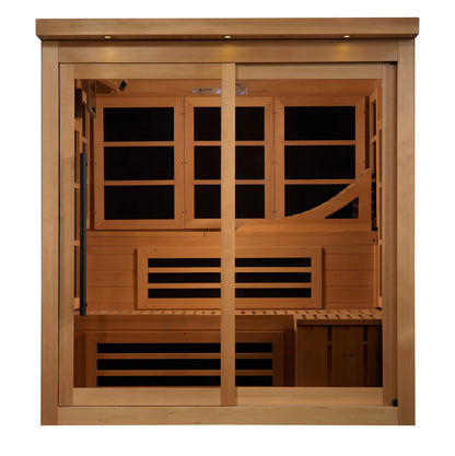 Golden Designs "Monaco" Limited Edition 6-Person PureTech™ Near Zero EMF (Under 3MG) FAR Infrared Sauna (GDI-6996-02) Golden Designs Inc (NA)