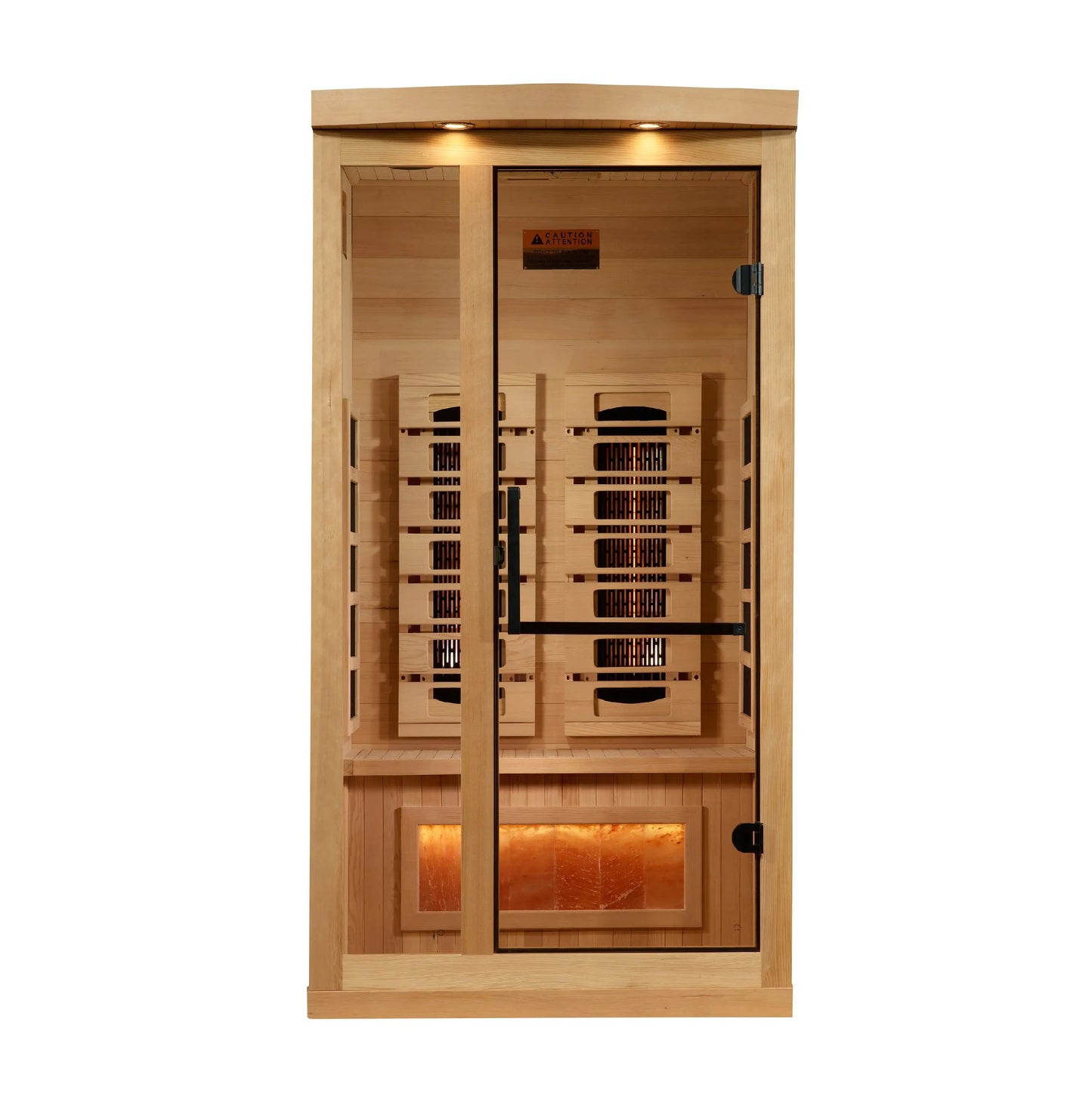 Golden Designs 1-2-Person Full Spectrum PureTech™ Near Zero EMF FAR Infrared Sauna with Himalayan Salt Bar (GDI 8010-03) Golden Designs Inc (NA)