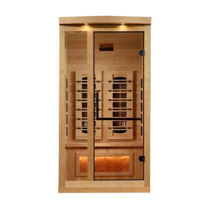 Golden Designs 1-2-Person Full Spectrum PureTech™ Near Zero EMF FAR Infrared Sauna with Himalayan Salt Bar (GDI 8010-03) Golden Designs Inc (NA)