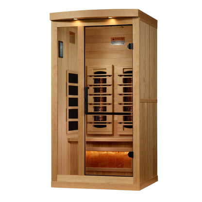 Golden Designs 1-2-Person Full Spectrum PureTech™ Near Zero EMF FAR Infrared Sauna with Himalayan Salt Bar (GDI 8010-03) Golden Designs Inc (NA)