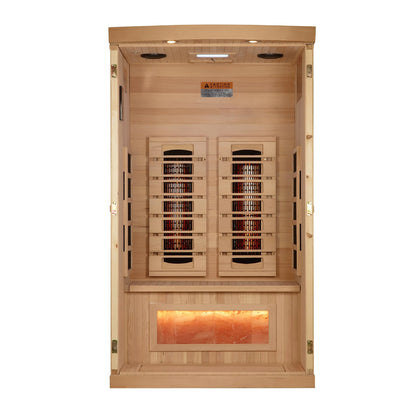Golden Designs 1-2-Person Full Spectrum PureTech™ Near Zero EMF FAR Infrared Sauna with Himalayan Salt Bar (GDI 8010-03) Golden Designs Inc (NA)