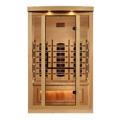 Golden Designs 2-Person Full Spectrum PureTech™ Near Zero EMF FAR Infrared Sauna with Himalayan Salt Bar (GDI-8020-03) Golden Designs Inc (NA)