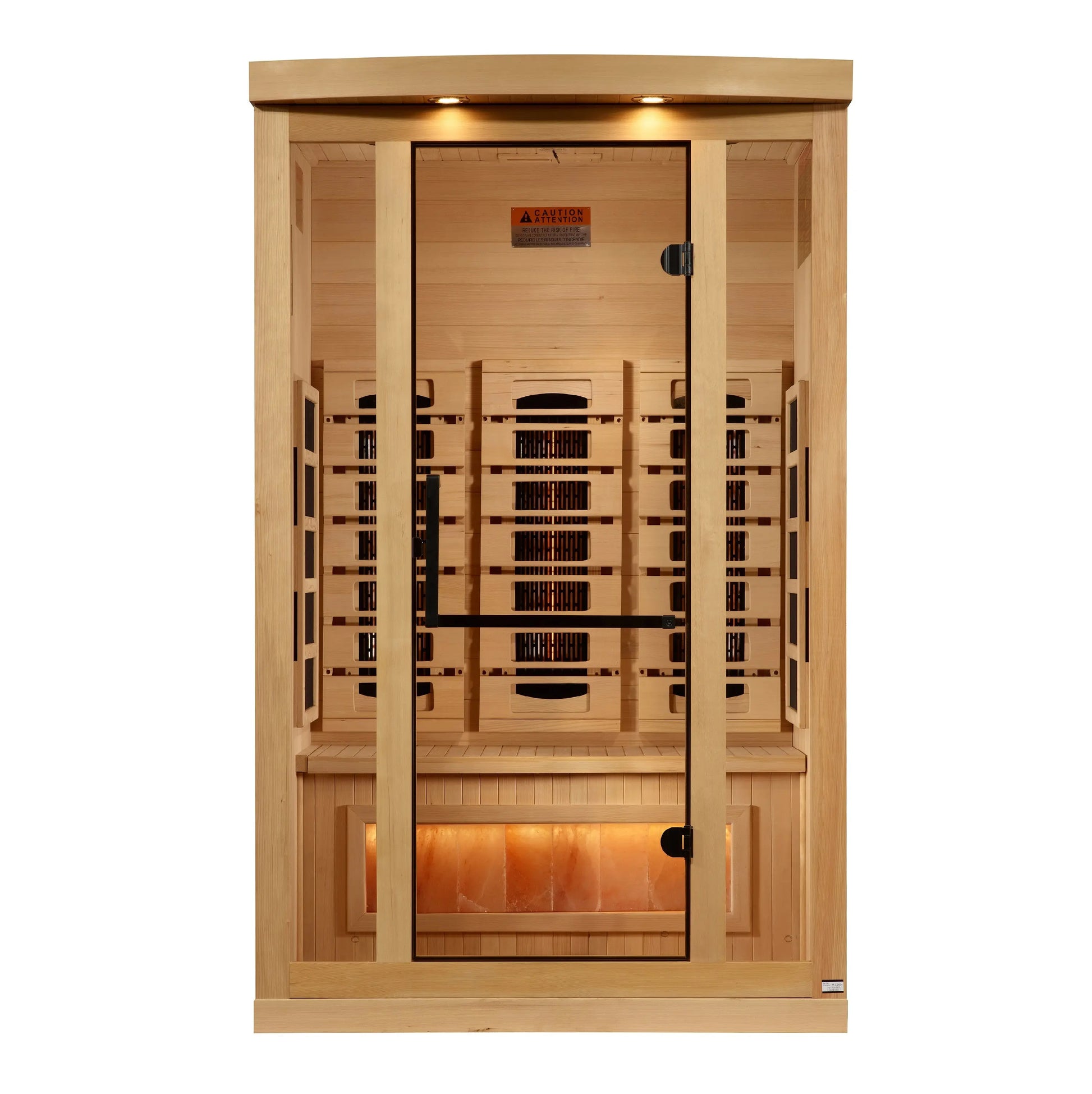 Golden Designs 2-Person Full Spectrum PureTech™ Near Zero EMF FAR Infrared Sauna with Himalayan Salt Bar (GDI-8020-03) Golden Designs Inc (NA)