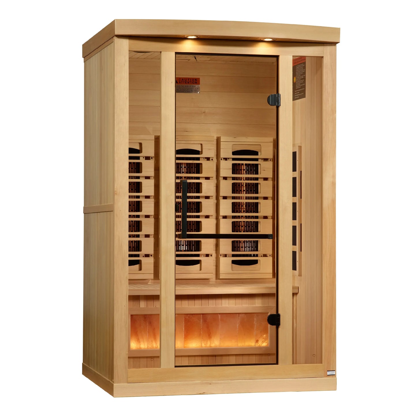 Golden Designs 2-Person Full Spectrum PureTech™ Near Zero EMF FAR Infrared Sauna with Himalayan Salt Bar (GDI-8020-03) Golden Designs Inc (NA)