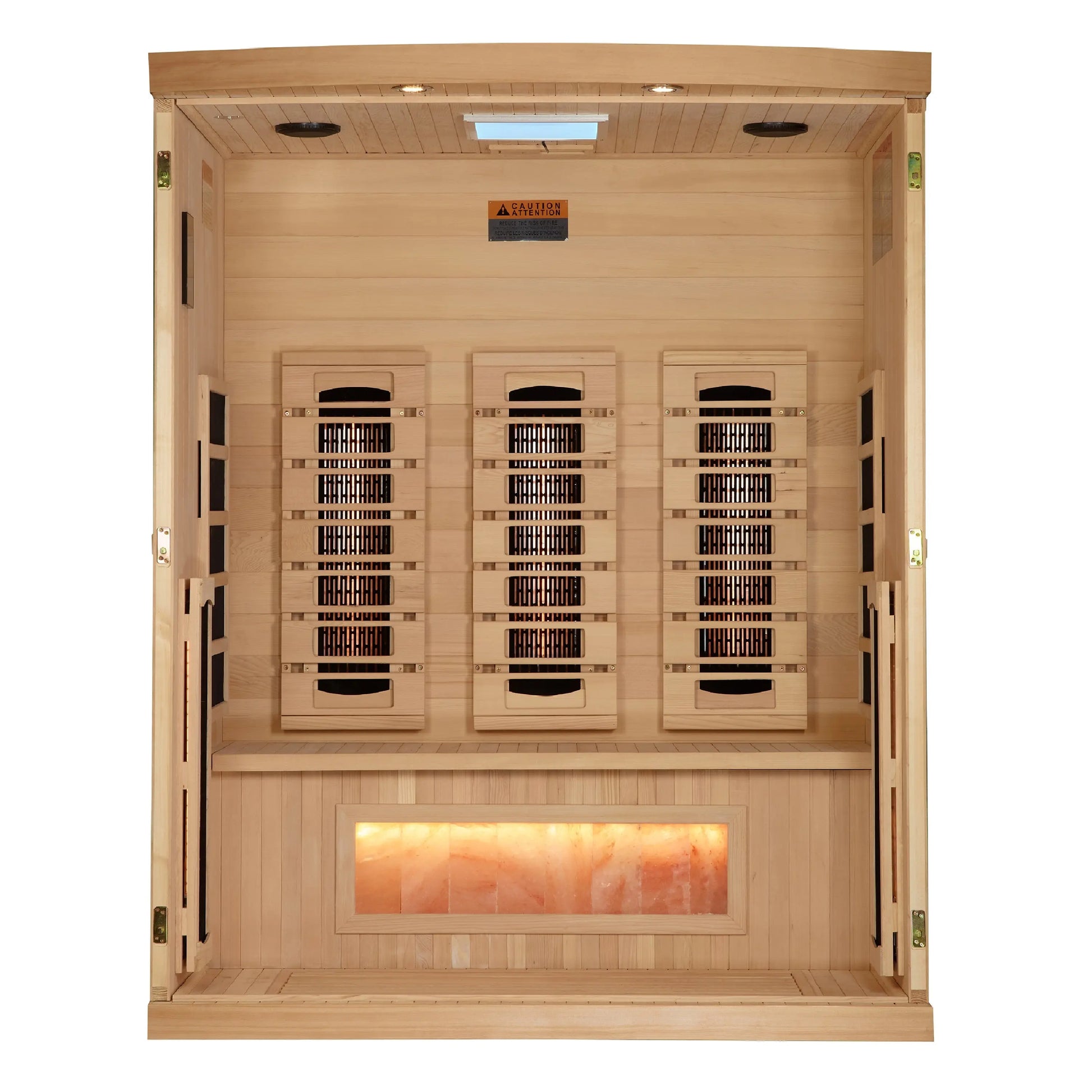 Golden Designs 3-Person Full Spectrum PureTech™ Near Zero EMF FAR Infrared Sauna with Himalayan Salt Bar (GDI-8030-03) Golden Designs Inc (NA)