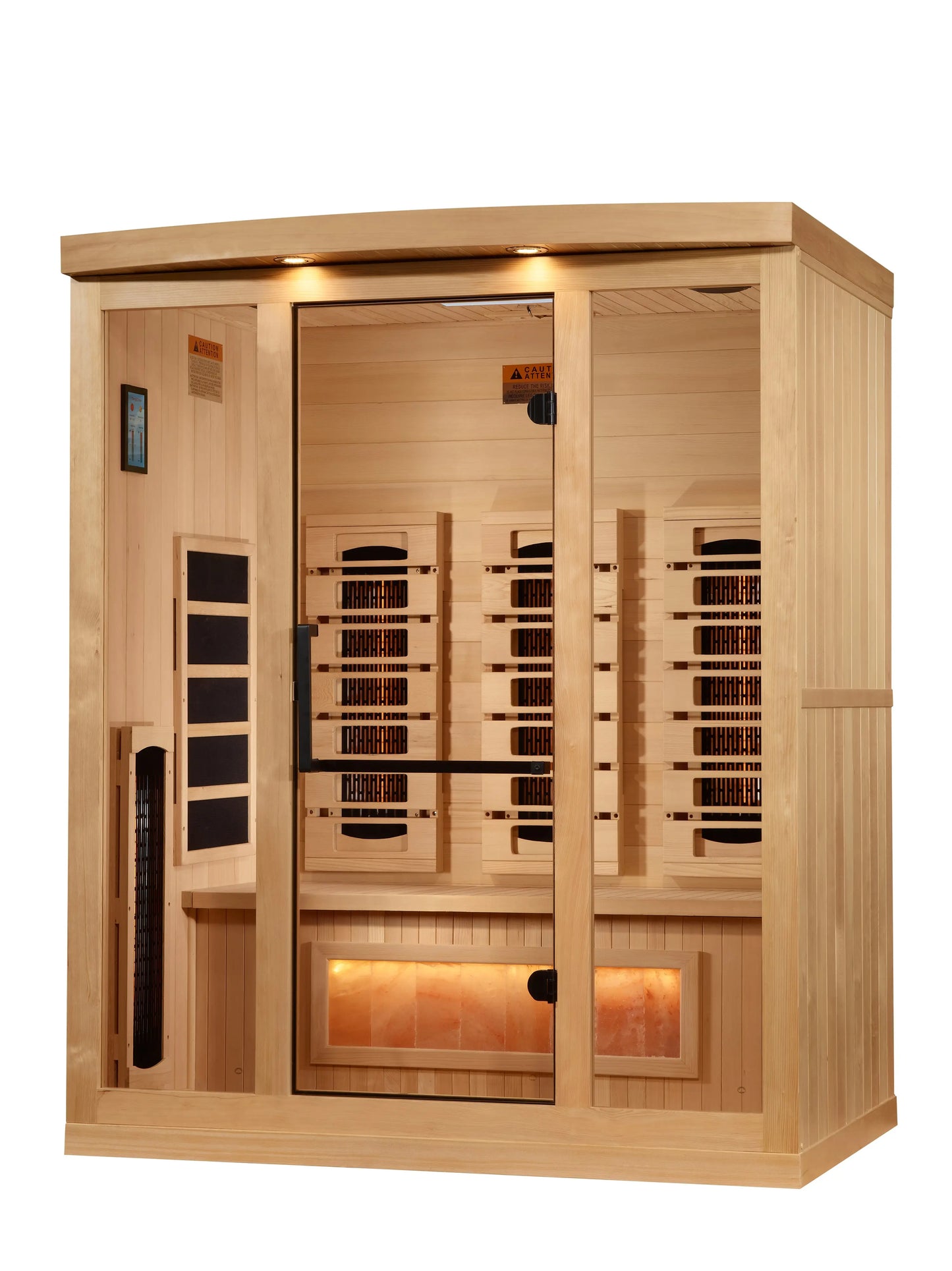 Golden Designs 3-Person Full Spectrum PureTech™ Near Zero EMF FAR Infrared Sauna with Himalayan Salt Bar (GDI-8030-03) Golden Designs Inc (NA)