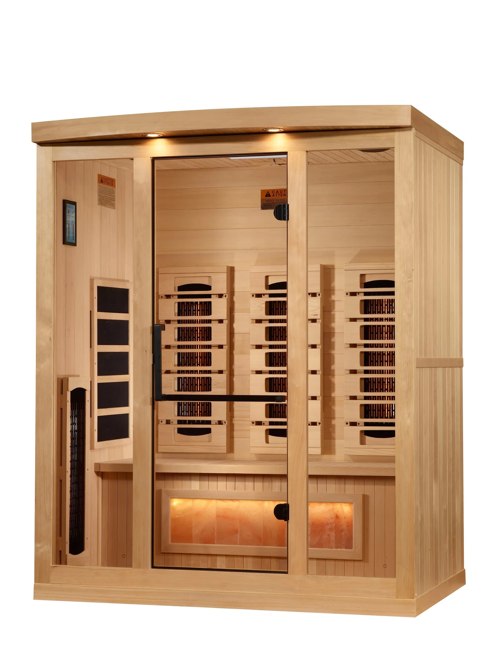 Golden Designs 3-Person Full Spectrum PureTech™ Near Zero EMF FAR Infrared Sauna with Himalayan Salt Bar (GDI-8030-03) Golden Designs Inc (NA)