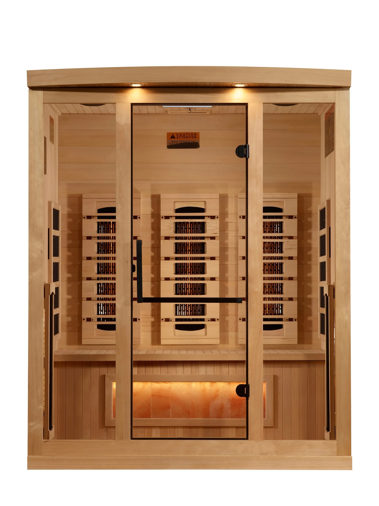 Golden Designs 3-Person Full Spectrum PureTech™ Near Zero EMF FAR Infrared Sauna with Himalayan Salt Bar (GDI-8030-03) Golden Designs Inc (NA)