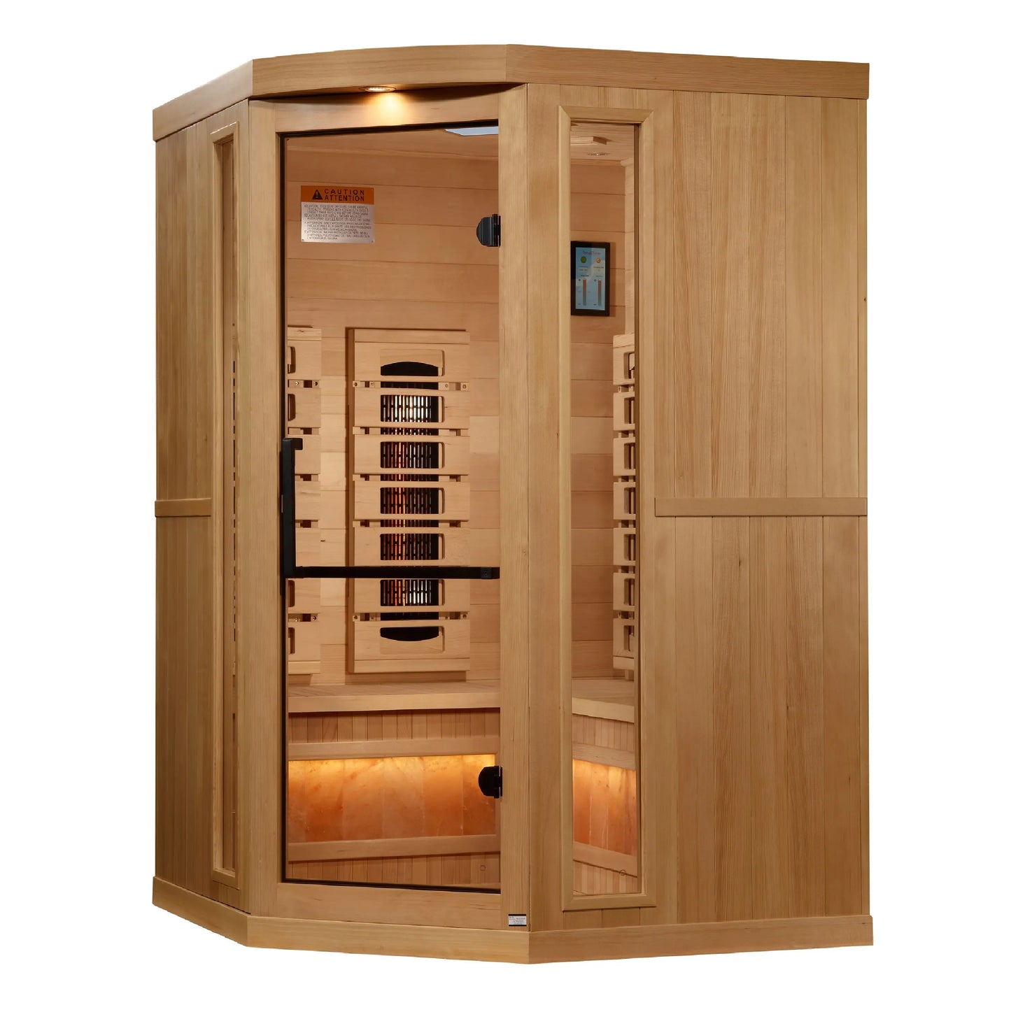 Golden Designs 3-Person Corner Full Spectrum PureTech™ Near Zero EMF FAR Infrared Sauna with Himalayan Salt Bar (GDI-8035-03) Golden Designs Inc (NA)