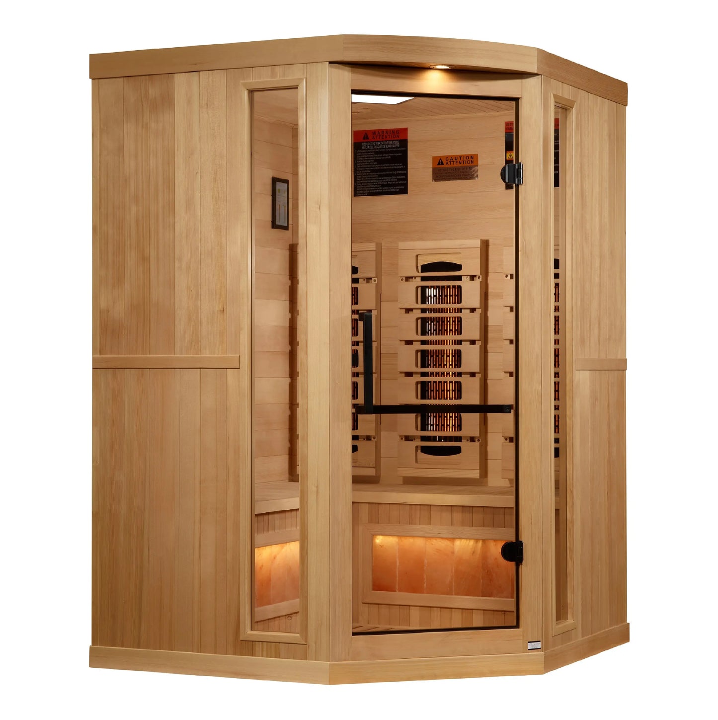 Golden Designs 3-Person Corner Full Spectrum PureTech™ Near Zero EMF FAR Infrared Sauna with Himalayan Salt Bar (GDI-8035-03) Golden Designs Inc (NA)
