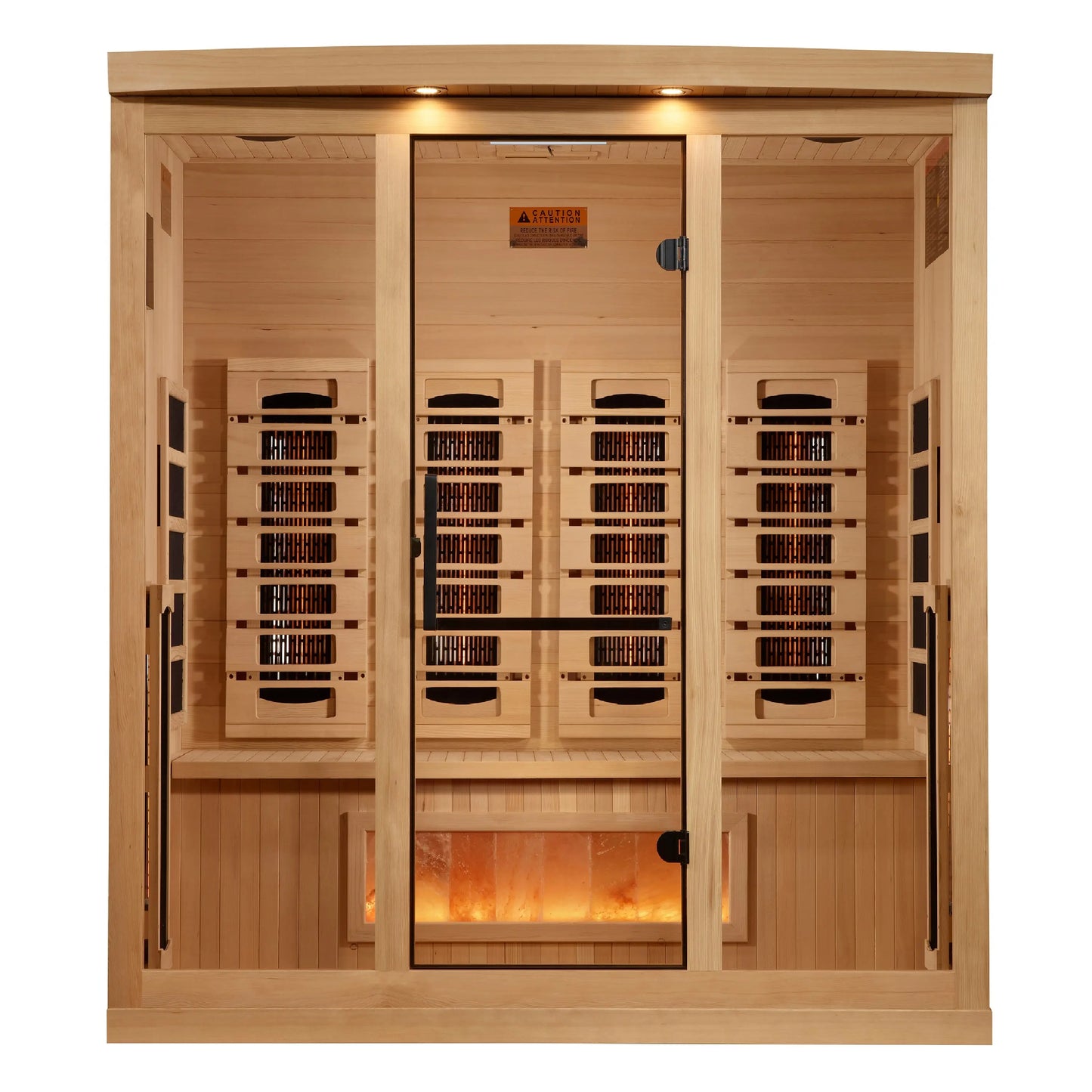 Golden Designs 4-Person Full Spectrum PureTech™ Near Zero EMF FAR Infrared Sauna with Himalayan Salt Bar (GDI-8040-03) Golden Designs Inc (NA)