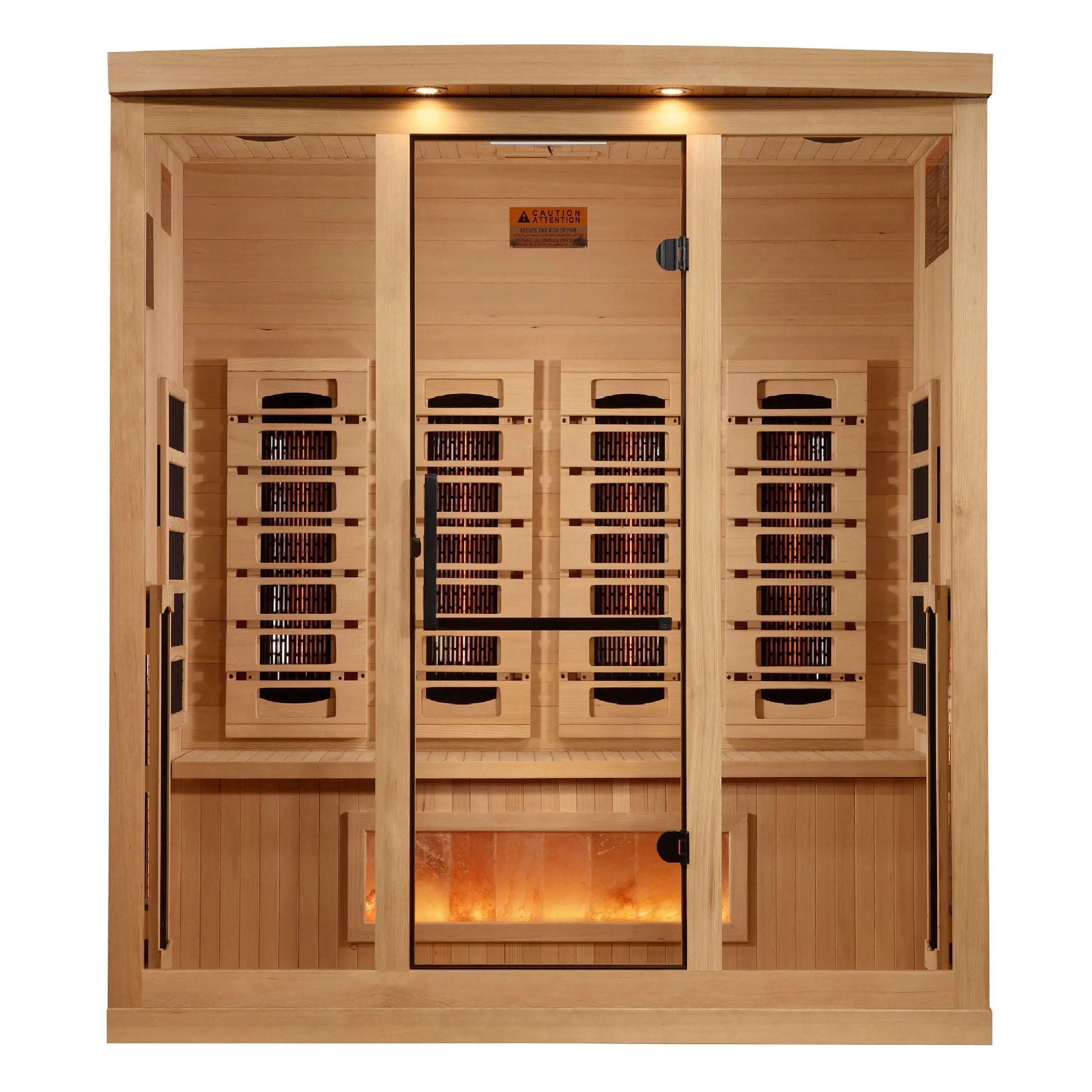 Golden Designs 4-Person Full Spectrum PureTech™ Near Zero EMF FAR Infrared Sauna with Himalayan Salt Bar (GDI-8040-03) Golden Designs Inc (NA)
