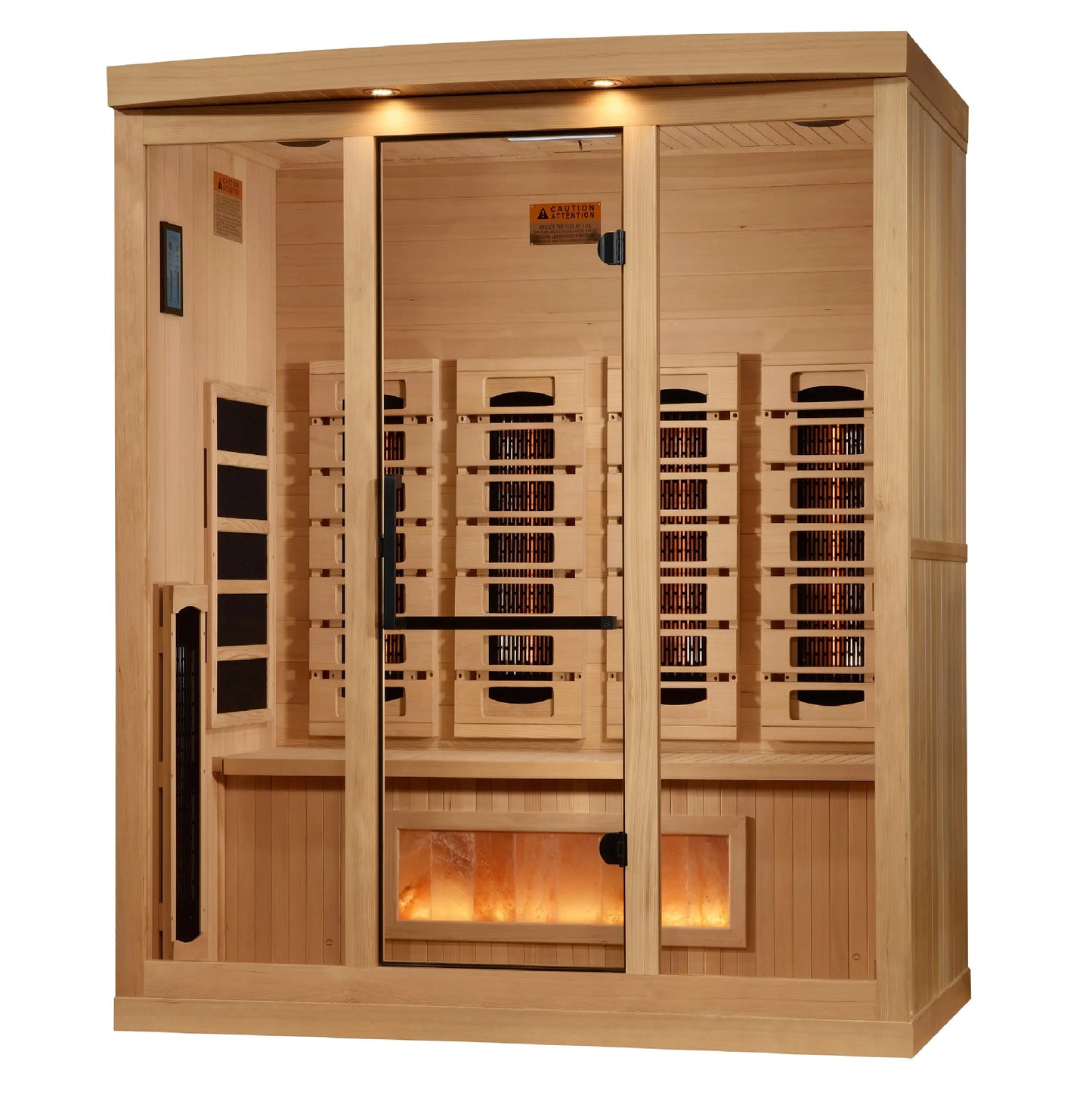 Golden Designs 4-Person Full Spectrum PureTech™ Near Zero EMF FAR Infrared Sauna with Himalayan Salt Bar (GDI-8040-03) Golden Designs Inc (NA)