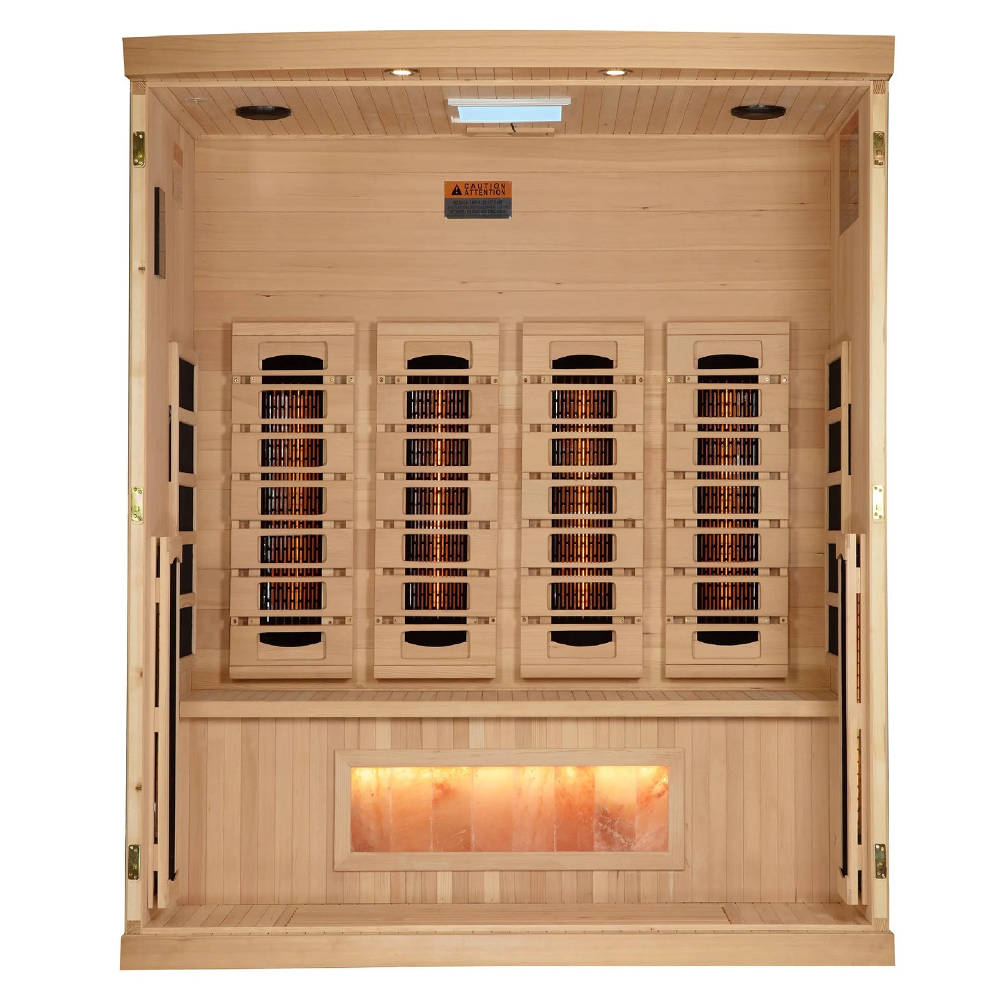 Golden Designs 4-Person Full Spectrum PureTech™ Near Zero EMF FAR Infrared Sauna with Himalayan Salt Bar (GDI-8040-03) Golden Designs Inc (NA)