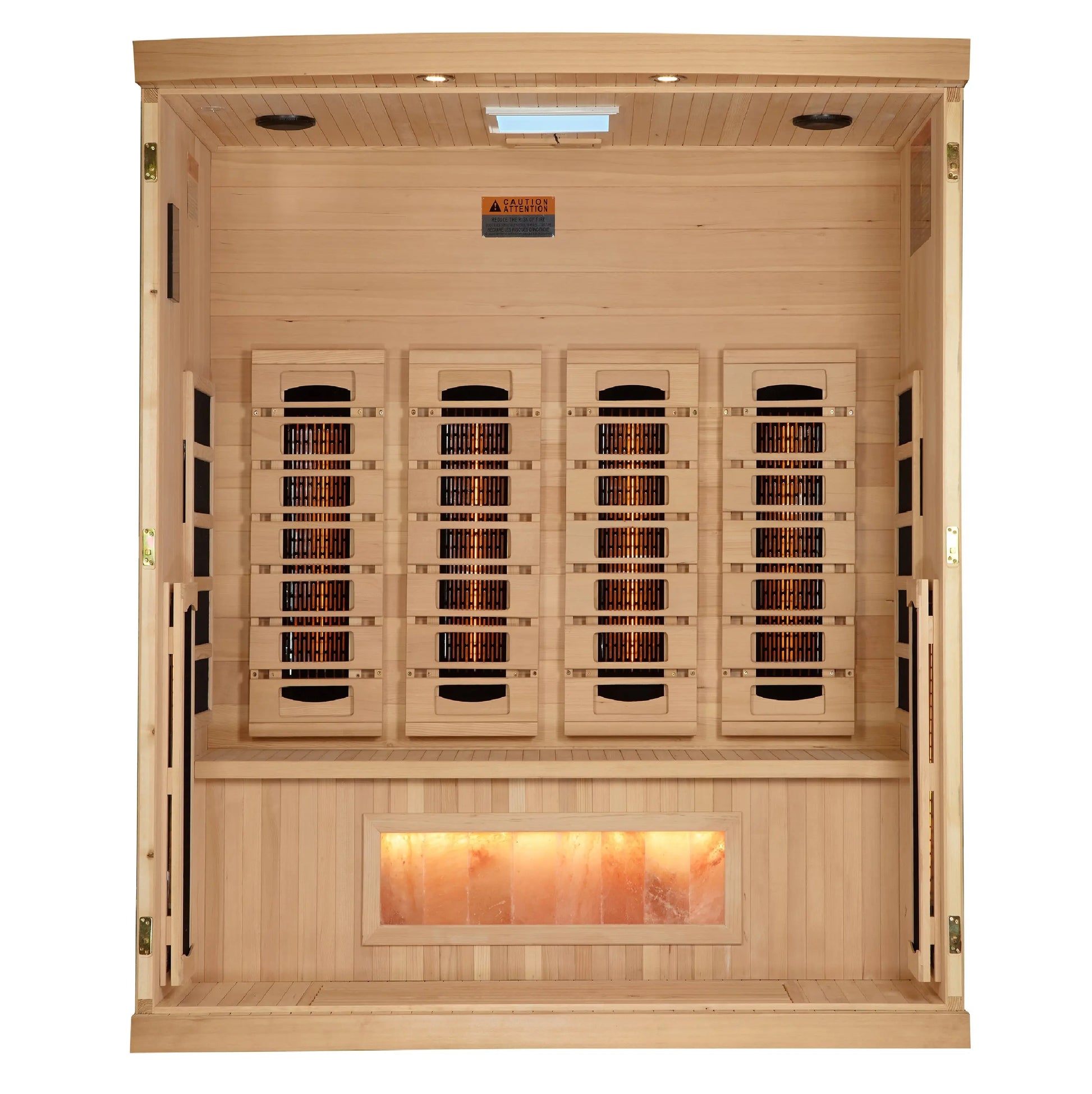 Golden Designs 4-Person Full Spectrum PureTech™ Near Zero EMF FAR Infrared Sauna with Himalayan Salt Bar (GDI-8040-03) Golden Designs Inc (NA)