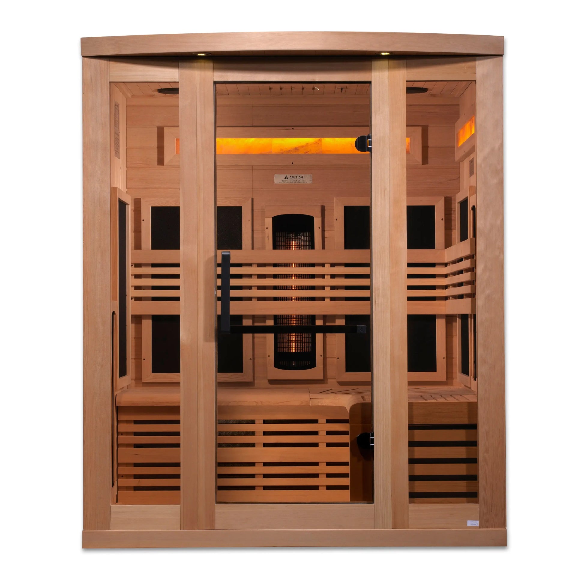 Golden Designs 3-Person Full Spectrum PureTech™ Near Zero EMF FAR Infrared Sauna with Himalayan Salt Bar (GDI-8230-01) Golden Designs Inc (NA)
