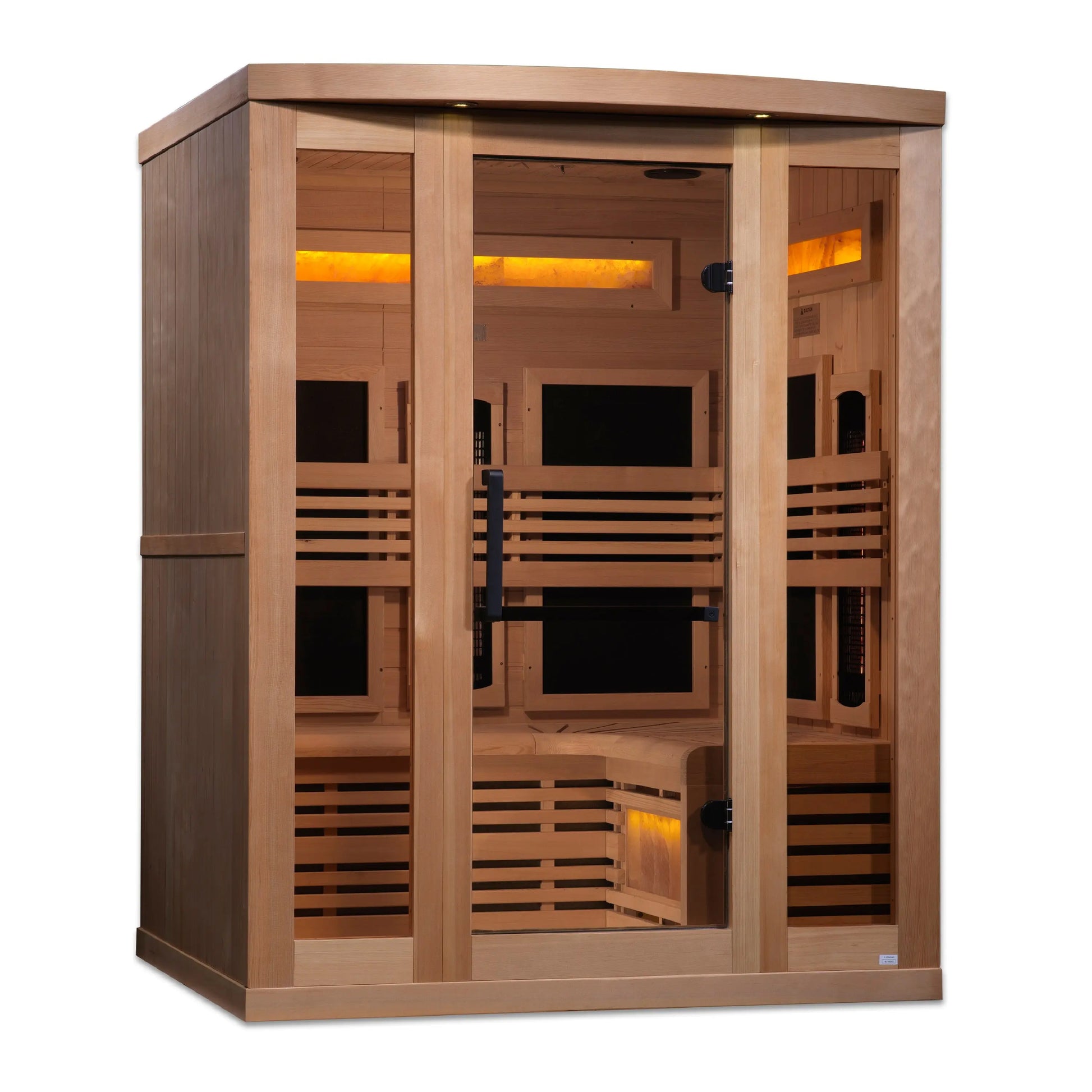 Golden Designs 3-Person Full Spectrum PureTech™ Near Zero EMF FAR Infrared Sauna with Himalayan Salt Bar (GDI-8230-01) Golden Designs Inc (NA)
