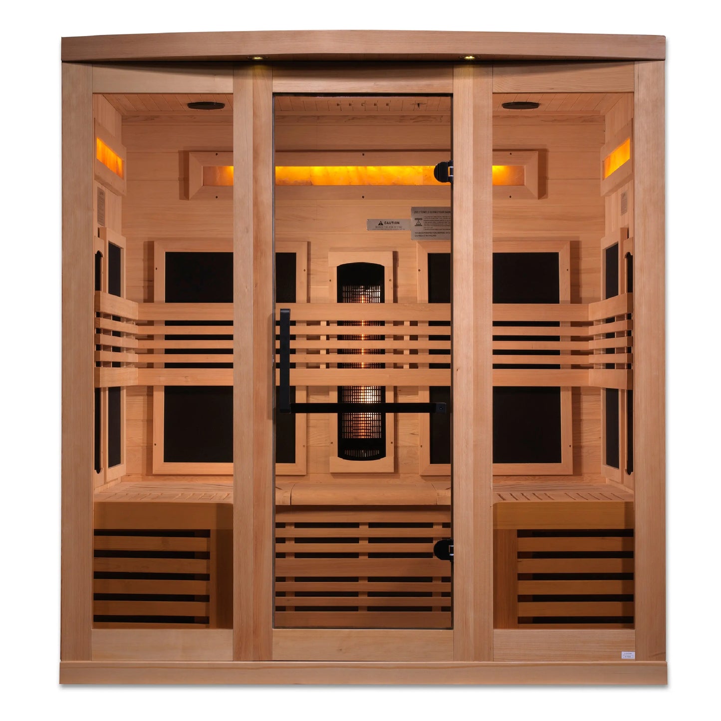 Golden Designs 6-Person Full Spectrum PureTech™ Near Zero EMF FAR Infrared Sauna with Himalayan Salt Bar (GDI-8260-01) Golden Designs Inc (NA)