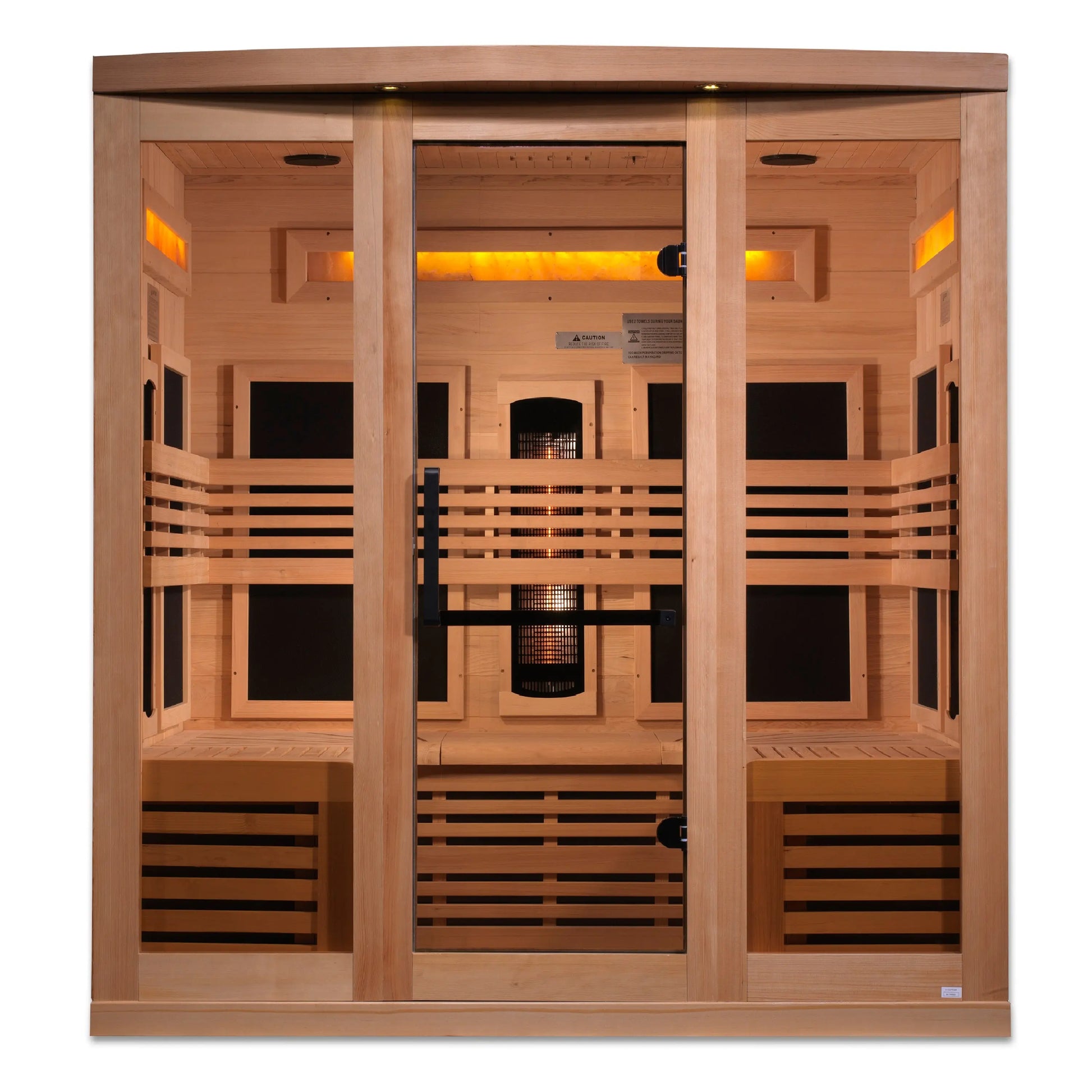 Golden Designs 6-Person Full Spectrum PureTech™ Near Zero EMF FAR Infrared Sauna with Himalayan Salt Bar (GDI-8260-01) Golden Designs Inc (NA)