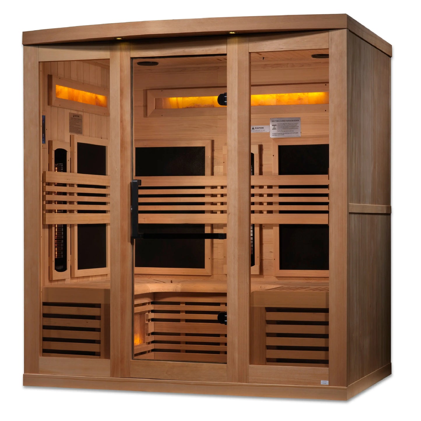 Golden Designs 6-Person Full Spectrum PureTech™ Near Zero EMF FAR Infrared Sauna with Himalayan Salt Bar (GDI-8260-01) Golden Designs Inc (NA)