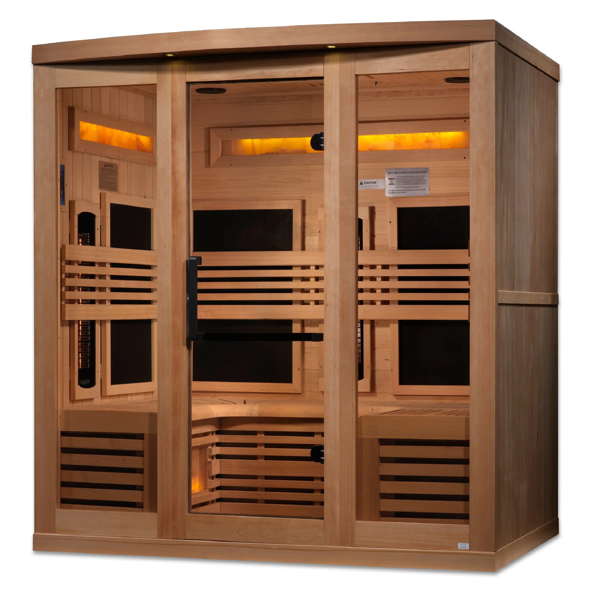 Golden Designs 6-Person Full Spectrum PureTech™ Near Zero EMF FAR Infrared Sauna with Himalayan Salt Bar (GDI-8260-01) Golden Designs Inc (NA)