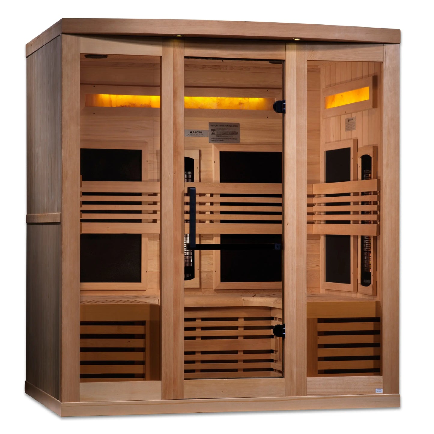 Golden Designs 6-Person Full Spectrum PureTech™ Near Zero EMF FAR Infrared Sauna with Himalayan Salt Bar (GDI-8260-01) Golden Designs Inc (NA)