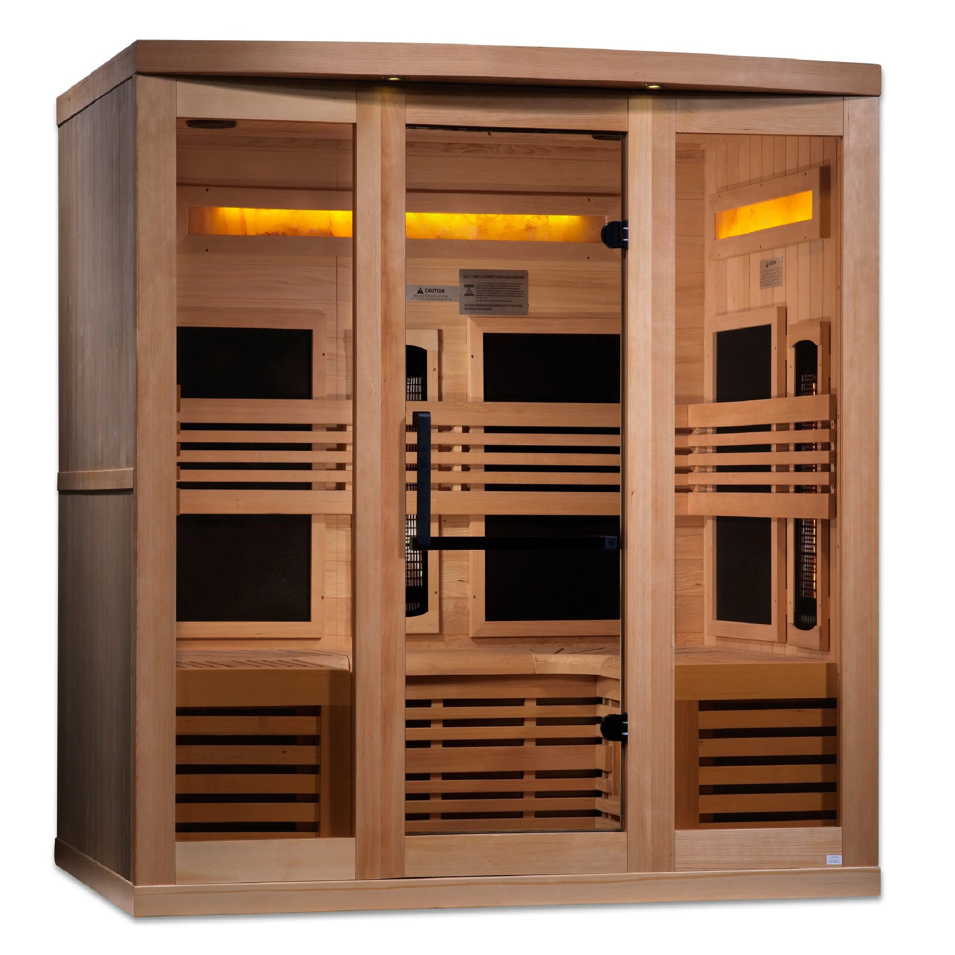 Golden Designs 6-Person Full Spectrum PureTech™ Near Zero EMF FAR Infrared Sauna with Himalayan Salt Bar (GDI-8260-01) Golden Designs Inc (NA)