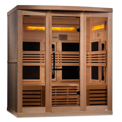 Golden Designs 6-Person Full Spectrum PureTech™ Near Zero EMF FAR Infrared Sauna with Himalayan Salt Bar (GDI-8260-01) Golden Designs Inc (NA)