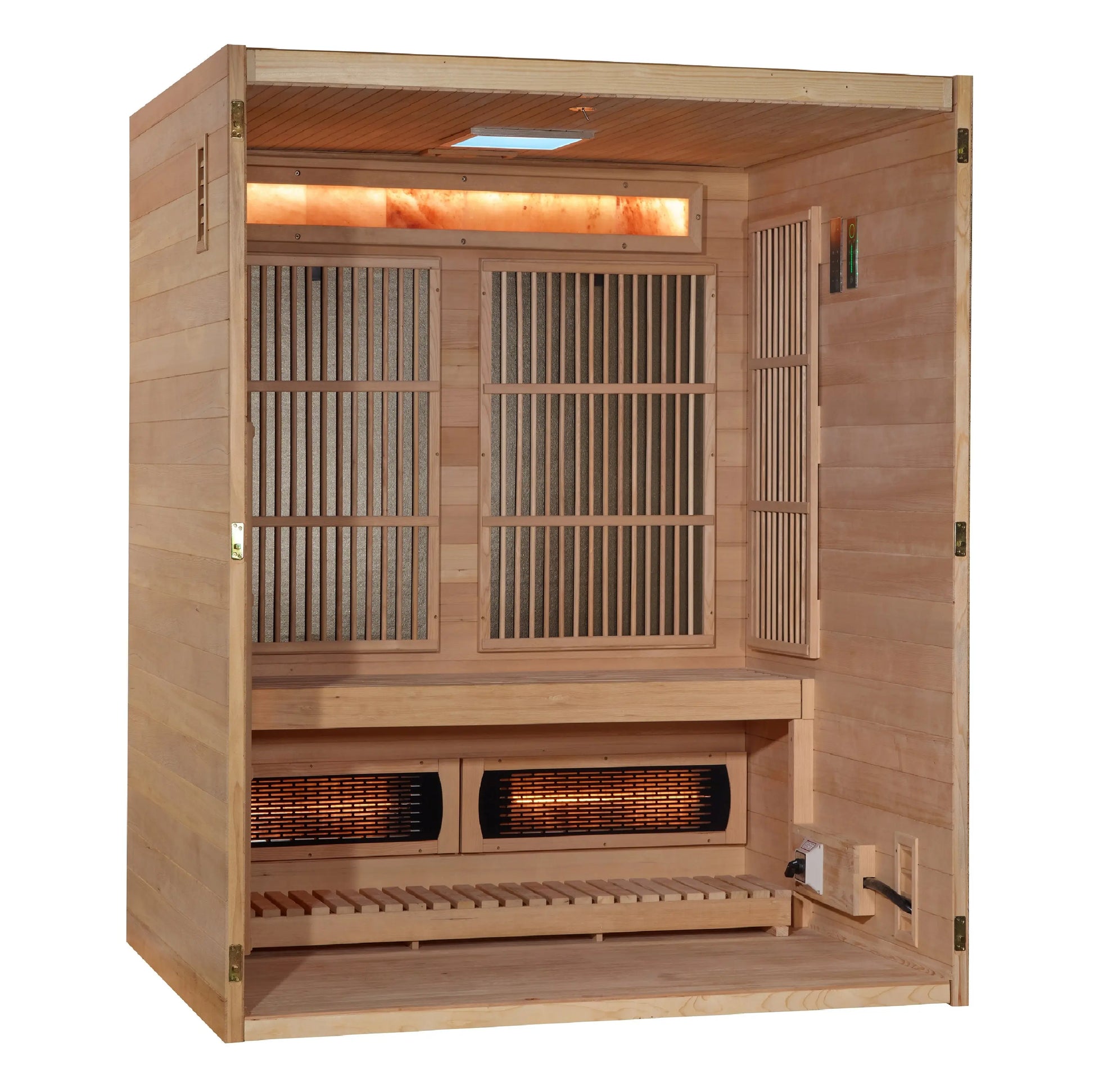 Golden Designs "Soria" 3 Per Hybrid Sauna (Indoor) Full Spectrum and Harvia Traditional Stove (GDI 8330-01) Golden Designs Inc (NA)
